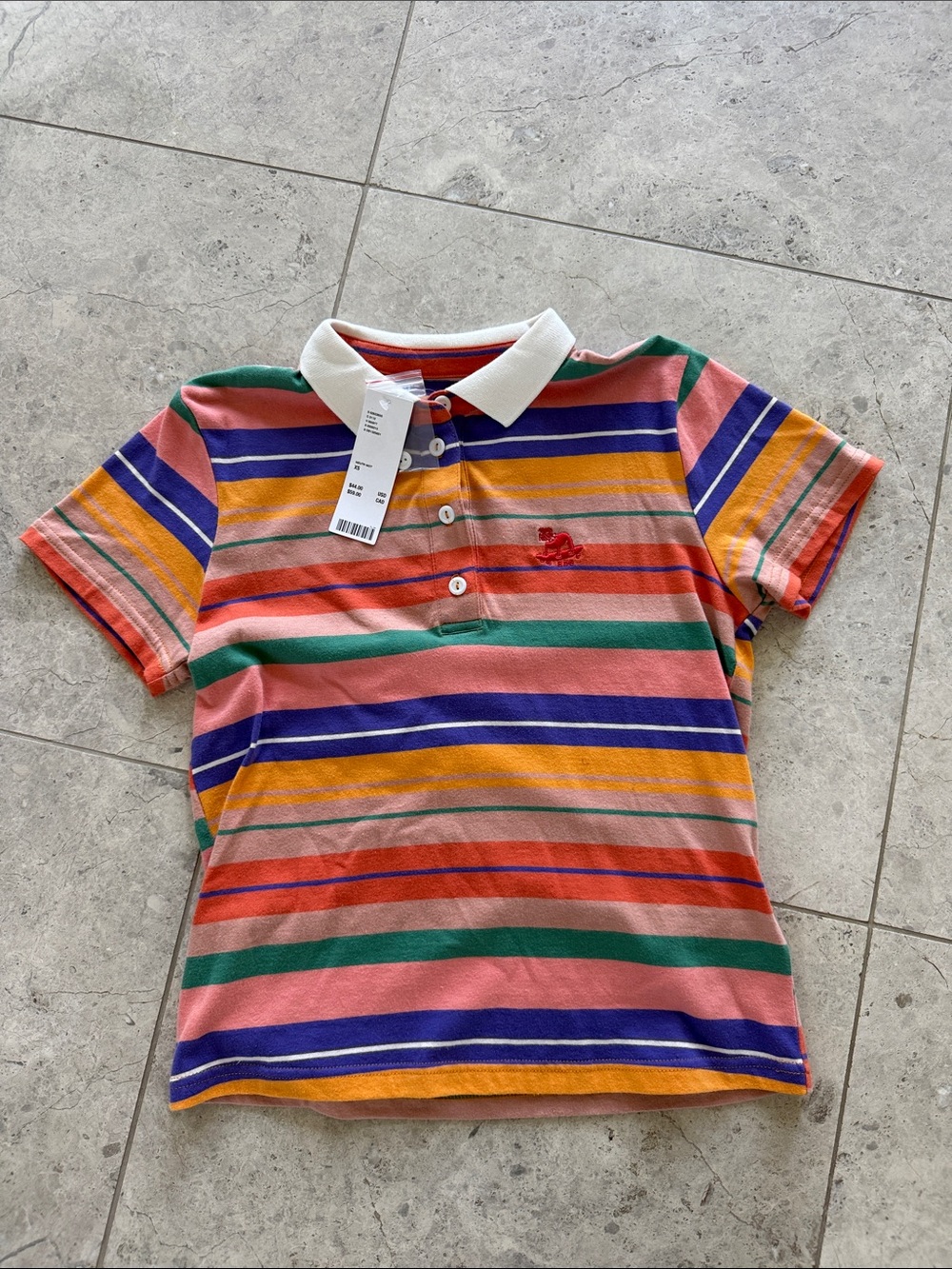 BDG Urban Outfitters Multicolor Striped Polo with White Collar